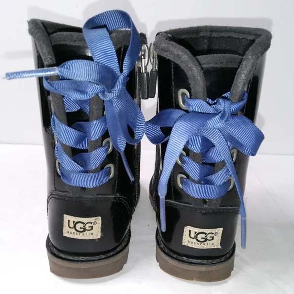 UGG Corene Girls Sz 6 Patent Leather Rain Boots