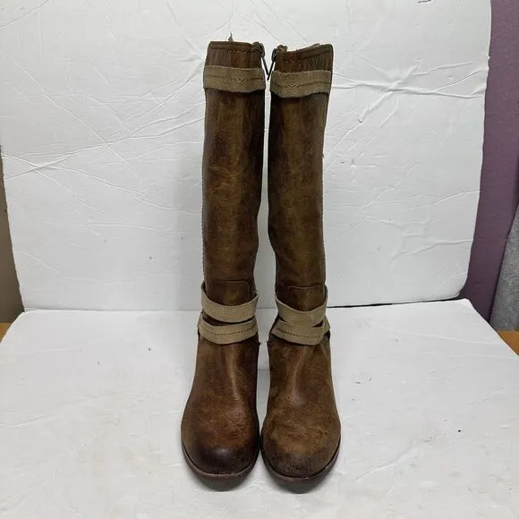UGG‎ Darcie Distressed Leather Riding Boots Knee High Brown Size 7.5 Equestrian