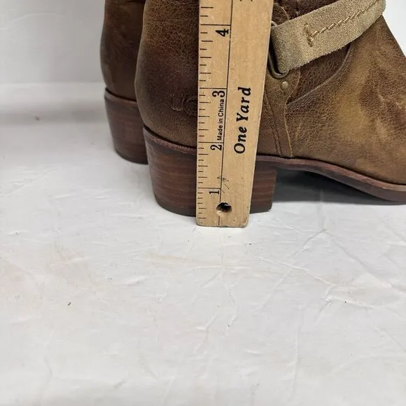 UGG‎ Darcie Distressed Leather Riding Boots Knee High Brown Size 7.5 Equestrian