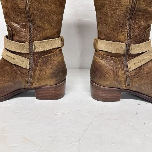 UGG‎ Darcie Distressed Leather Riding Boots Knee High Brown Size 7.5 Equestrian