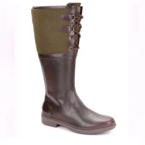 🪺UGG Dark Brown &amp; Green Wool Elsa Tall Riding Boots