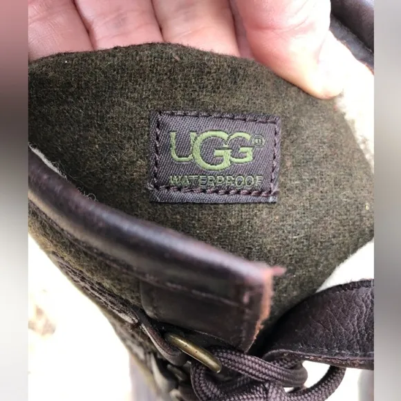 🪺UGG Dark Brown &amp; Green Wool Elsa Tall Riding Boots