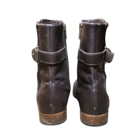 UGG Finnegan Leather Brown Equestrian Zip Up Boots Size 8