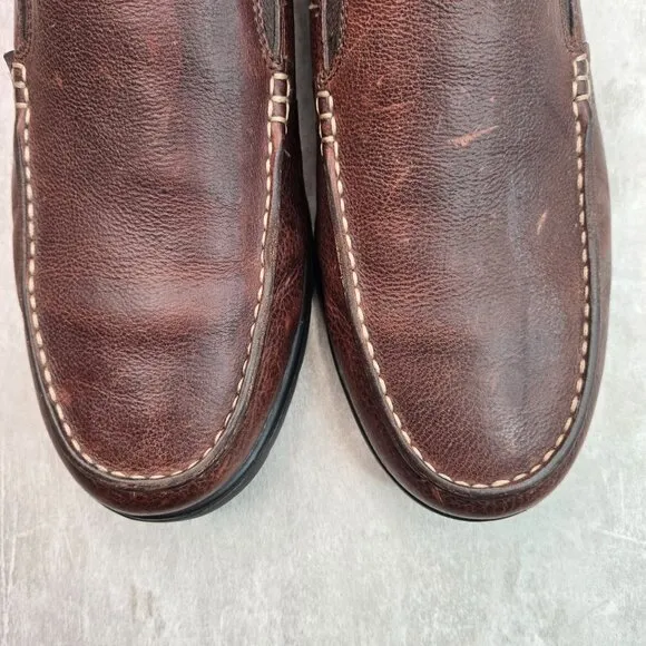 UGG Fur Lined Slipper Moc Loafers Mens Sz 11 Brown Leather Preppy Slip On Shoes