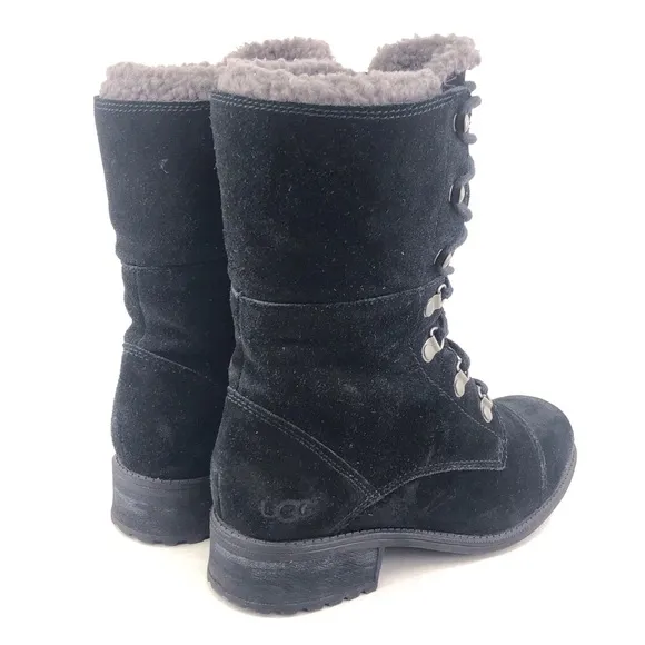 UGG Gradin Black Suede Winter Boots 7
