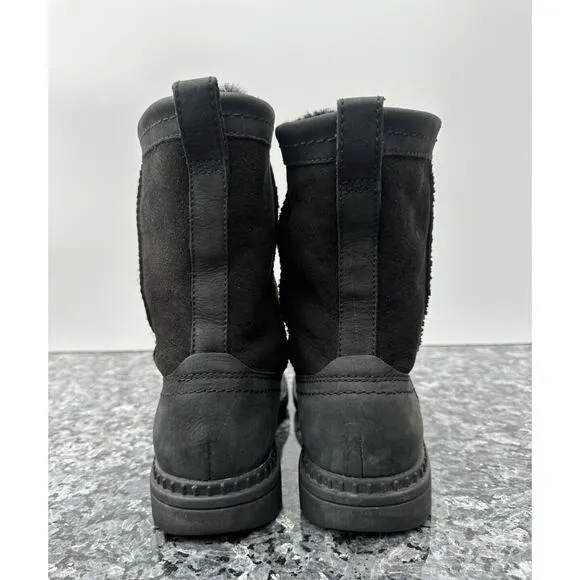 UGG Hartsville Sheepskin Leather Boots Black 5626 Mens Size 8