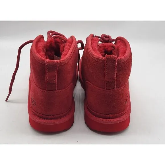 Ugg Mens Neumel Samba Red Shearling Suede Boots Size 6