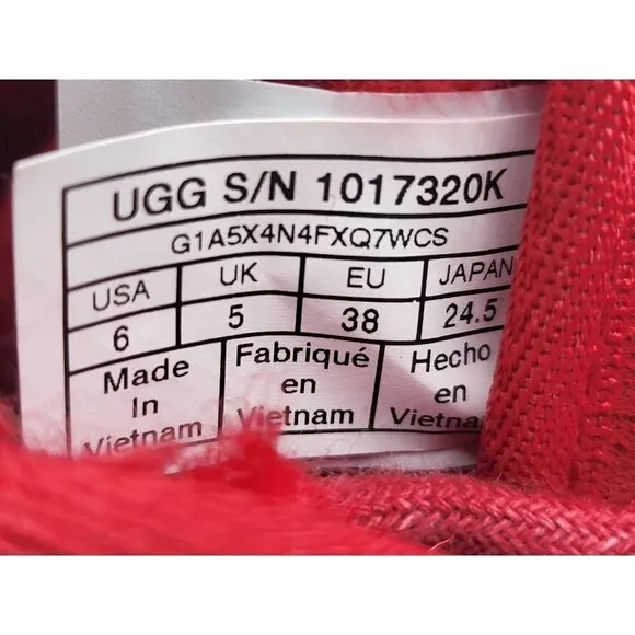 Ugg Mens Neumel Samba Red Shearling Suede Boots Size 6