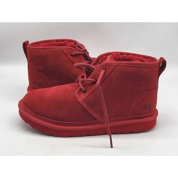 Ugg Mens Neumel Samba Red Shearling Suede Boots Size 6