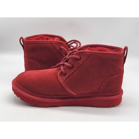 Ugg Mens Neumel Samba Red Shearling Suede Boots Size 6