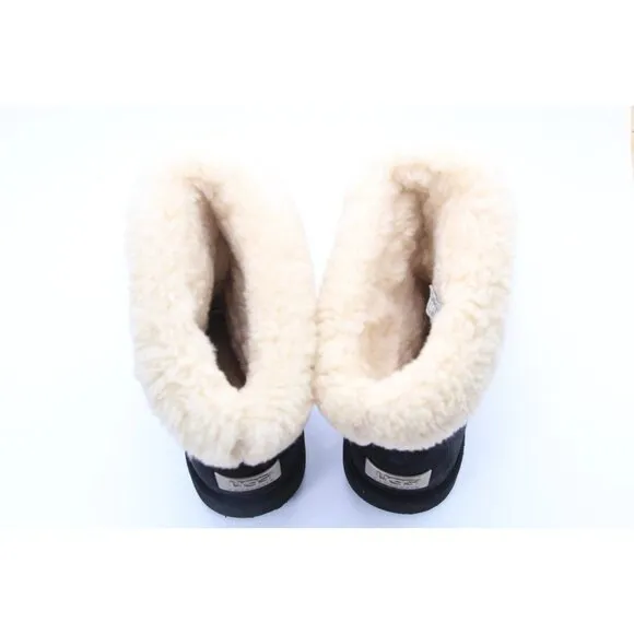 UGG Metro Tas Black suede Genuine Sheepskin Boots winter snow womens  7