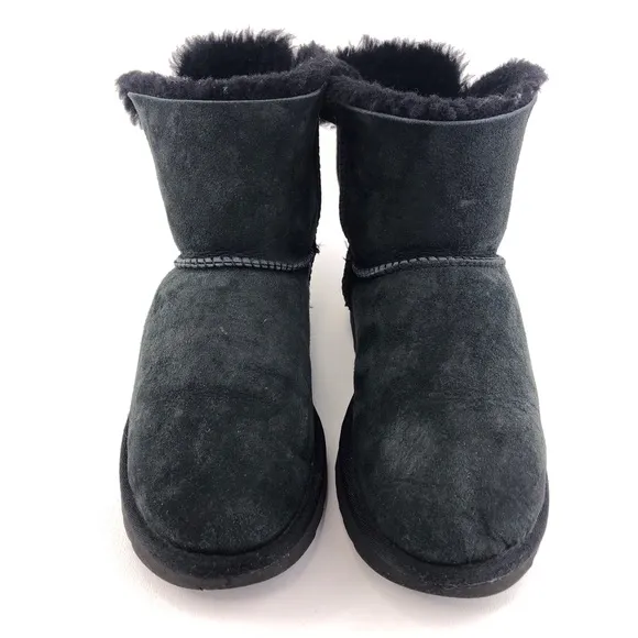 UGG Mini Brigette Knit Bow Sheepskin Winter Boots 9