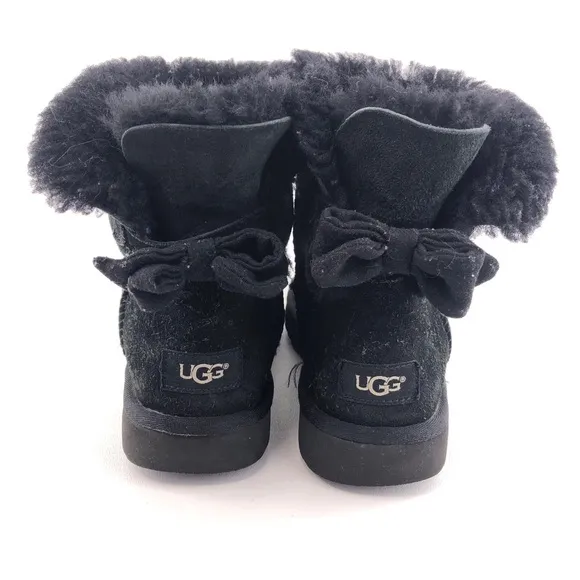 UGG Mini Brigette Knit Bow Sheepskin Winter Boots 9