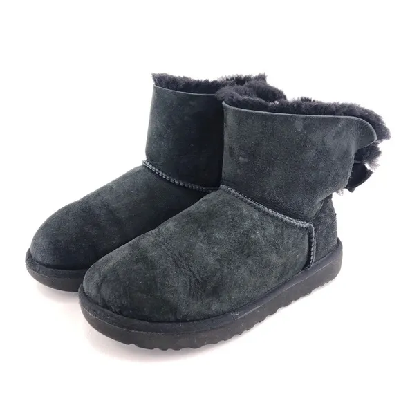 UGG Mini Brigette Knit Bow Sheepskin Winter Boots 9