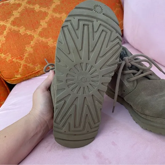 UGG Neumel Booties Suede Furry Inner Burnt Olive 38 Size 7 Women’s Boots EUC