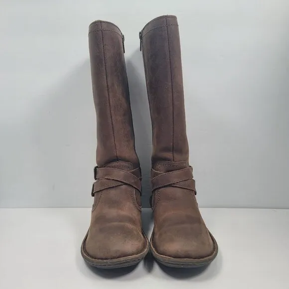 UGG Rosen Women's Brown Leather Riding Lined Winter Boots S/N1005450 US Size 6