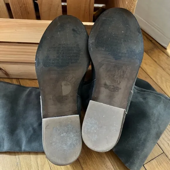 Ugg Size 8 Grey Daley Suede Tall Equestrian Boots