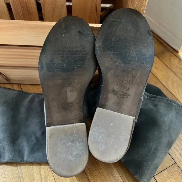 Ugg Size 8 Grey Daley Suede Tall Equestrian Boots