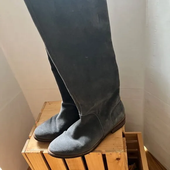 Ugg Size 8 Grey Daley Suede Tall Equestrian Boots