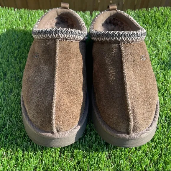 Ugg Slippers Brown Suede Tasman Braided Collar Youth size 6