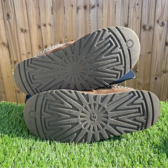 Ugg Slippers Brown Suede Tasman Braided Collar Youth size 6