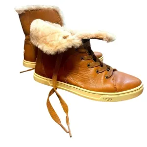 UGG starlyn high top leather sneakers | UGG leather boots with fur | size 7