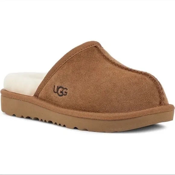 UGG Suede Leather Keegan Slide Slipper Shoes Chestnut Kids Shoes NWT AUTHENTIC