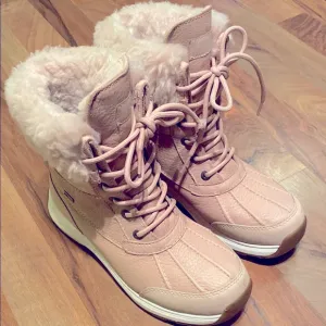UGG Tan Winter &amp; Rain Boots with Faux Fur Lining
