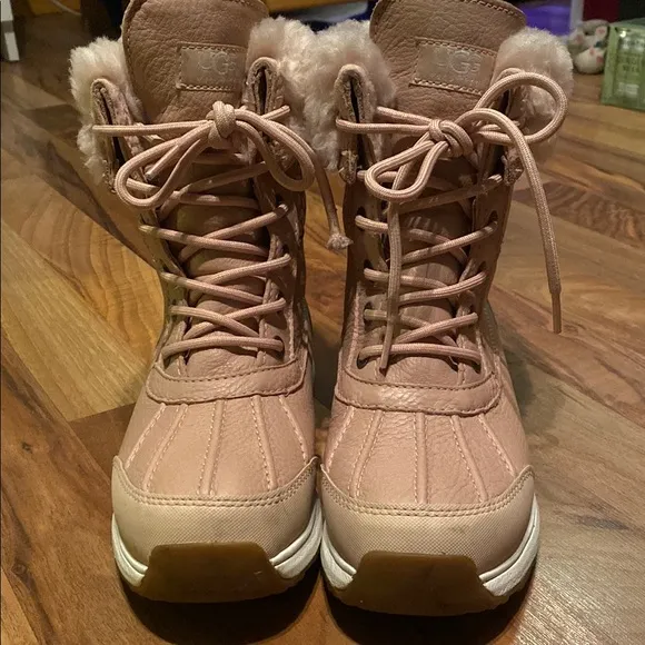 UGG Tan Winter &amp; Rain Boots with Faux Fur Lining
