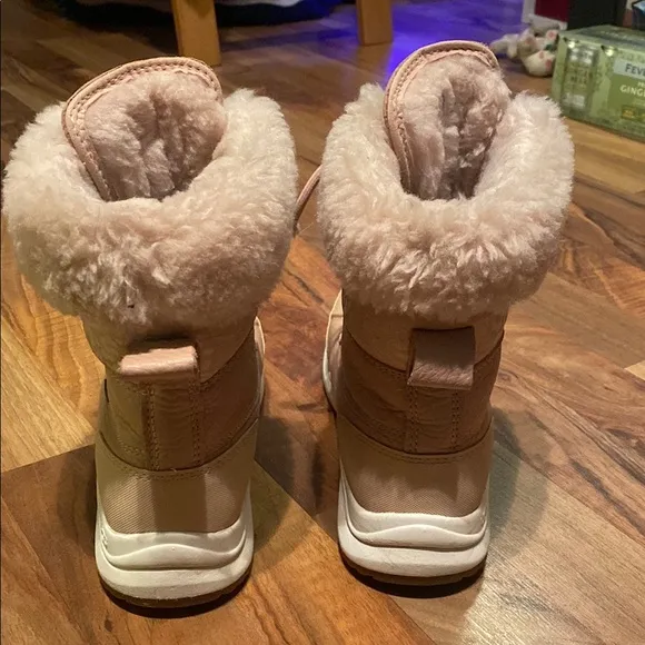 UGG Tan Winter &amp; Rain Boots with Faux Fur Lining