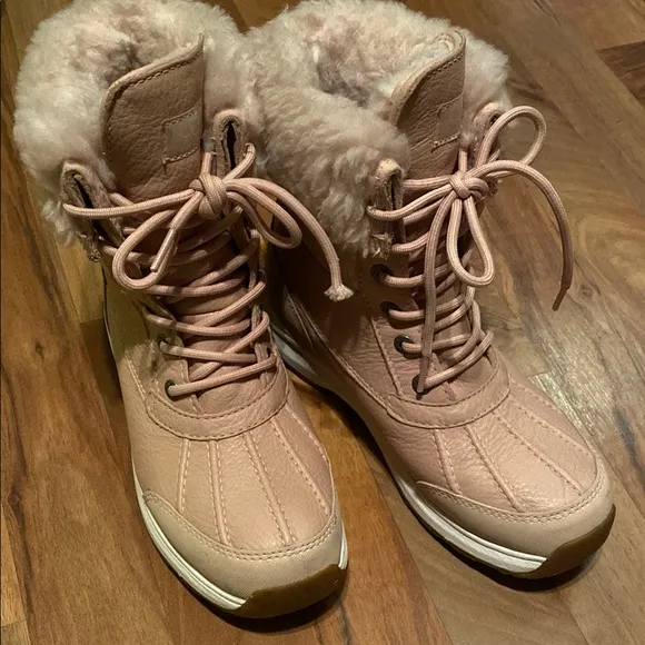 UGG Tan Winter &amp; Rain Boots with Faux Fur Lining