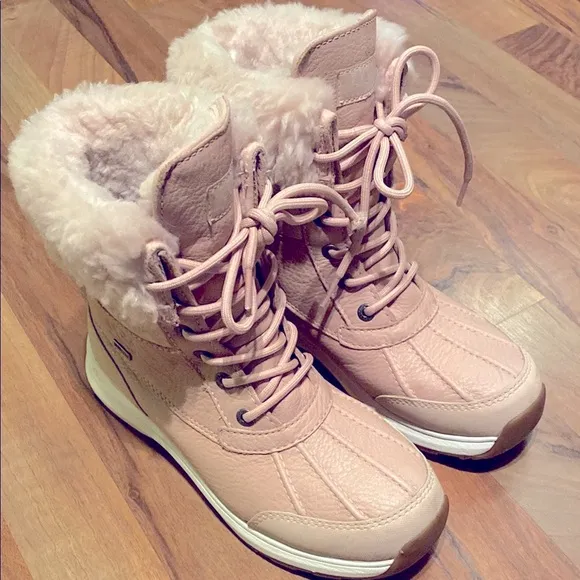 UGG Tan Winter &amp; Rain Boots with Faux Fur Lining