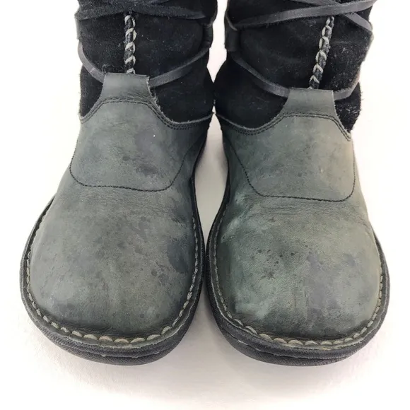 UGG Torrey Black Leather Tall Winter Boots 7