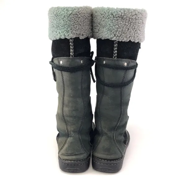 UGG Torrey Black Leather Tall Winter Boots 7