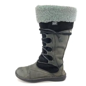 UGG Torrey Black Leather Tall Winter Boots 7