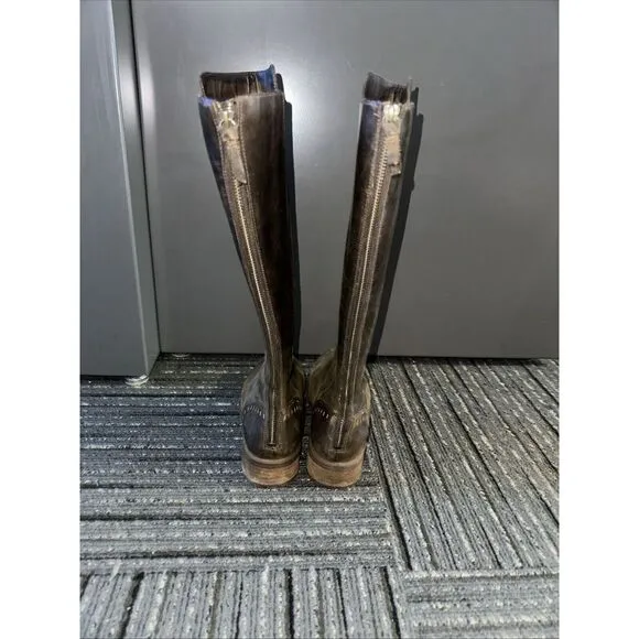UGG Vinson Tall Women's Leather Boot Stout Color Back Zip Wool Insole Size 7