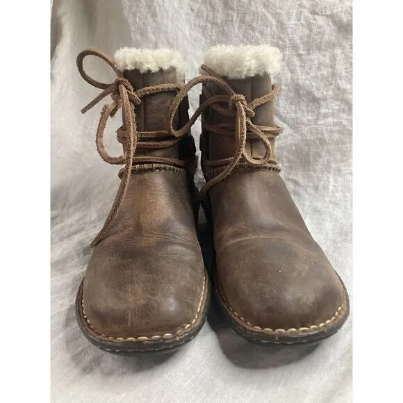 UGG WOMEN'S BROWN LEATHER LINED 1001815 CASPIA ANKLE BOOTS SIZE 5
