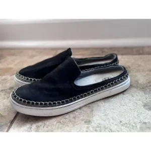 UGG Women's Caleel Black Suede Leather Slip-On Mule Shoes Size 8