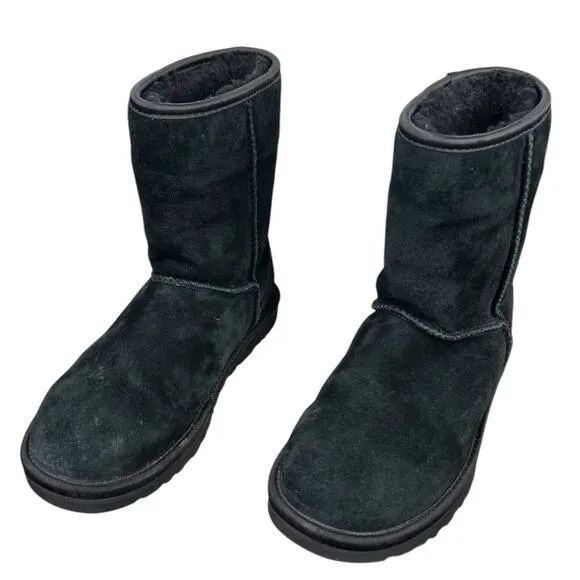UGG Women’s Classic Short Black Swarovski Bows Winter Boot Size US 8