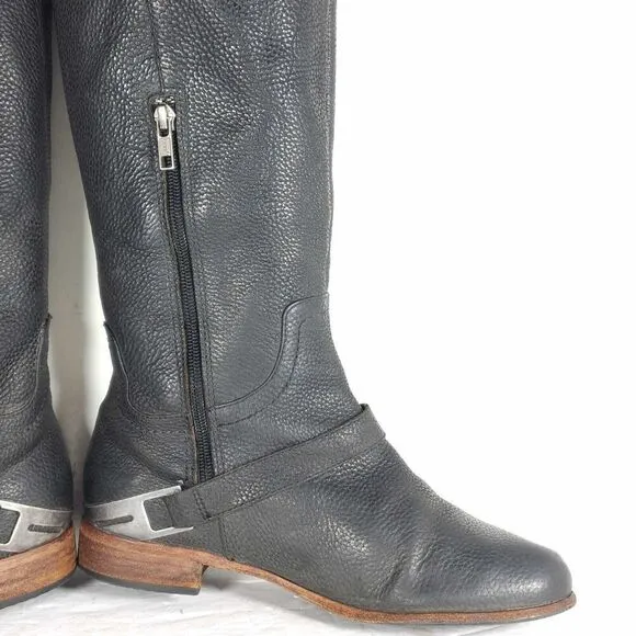 Ugg Women’s Channing US9 Leather Black Harness Equestrian Tall Riding Boots