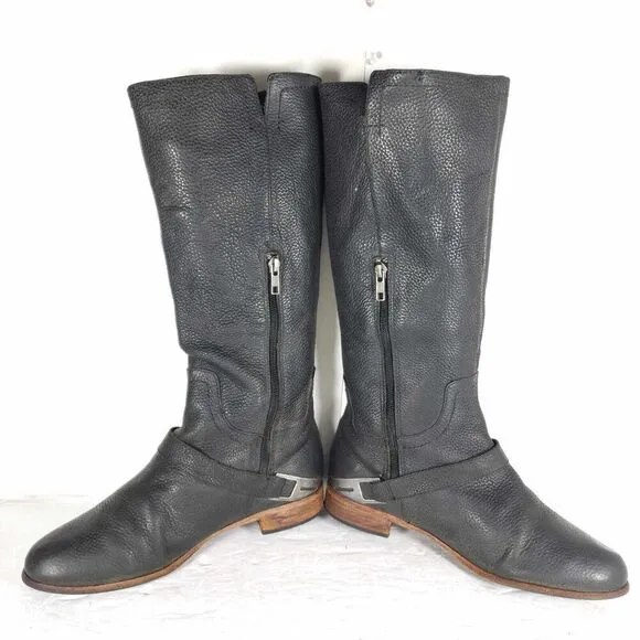 Ugg Women’s Channing US9 Leather Black Harness Equestrian Tall Riding Boots