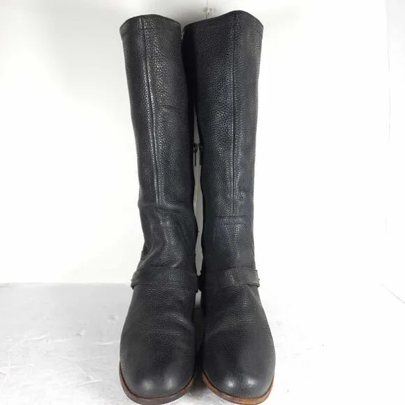 Ugg Women’s Channing US9 Leather Black Harness Equestrian Tall Riding Boots