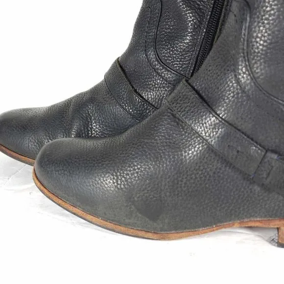 Ugg Women’s Channing US9 Leather Black Harness Equestrian Tall Riding Boots