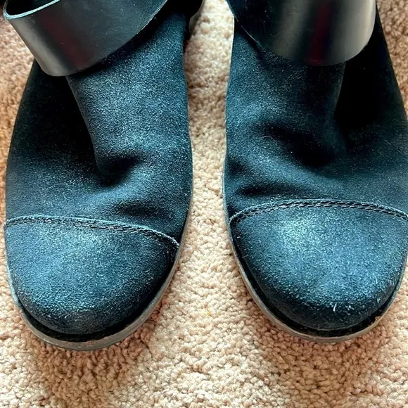 UGG Black suede and leather moto boots
