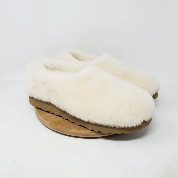 UGG Classic Cozy Bootie Womens 8 Natural Shearling Lined Clog Slipper Shoes