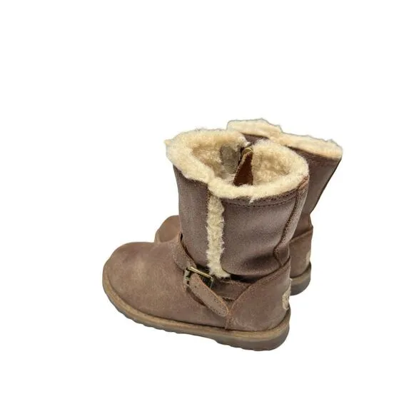 UGG Kids Brown with Sheepskin Winter Girls Toddler Boots size 7