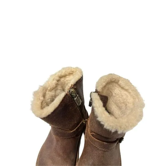 UGG Kids Brown with Sheepskin Winter Girls Toddler Boots size 7