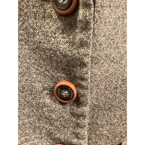 Ungaro Collection Gray Wool Tweed Velvet Tailored Vintage Jacket Blazer Sz 50 M