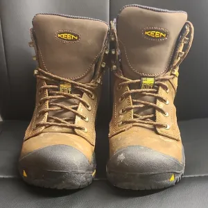 USA MADE Keen Brown Boots with High-Top Ankle Support and Steal Toe Front!