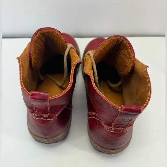 V Italia Kiki red leather combat boots size 37